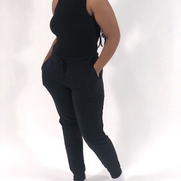 NWT Reflex Joggers Womens M Heather Gray High Rise Drawstring Slim Athleisure - Picture 2 of 3